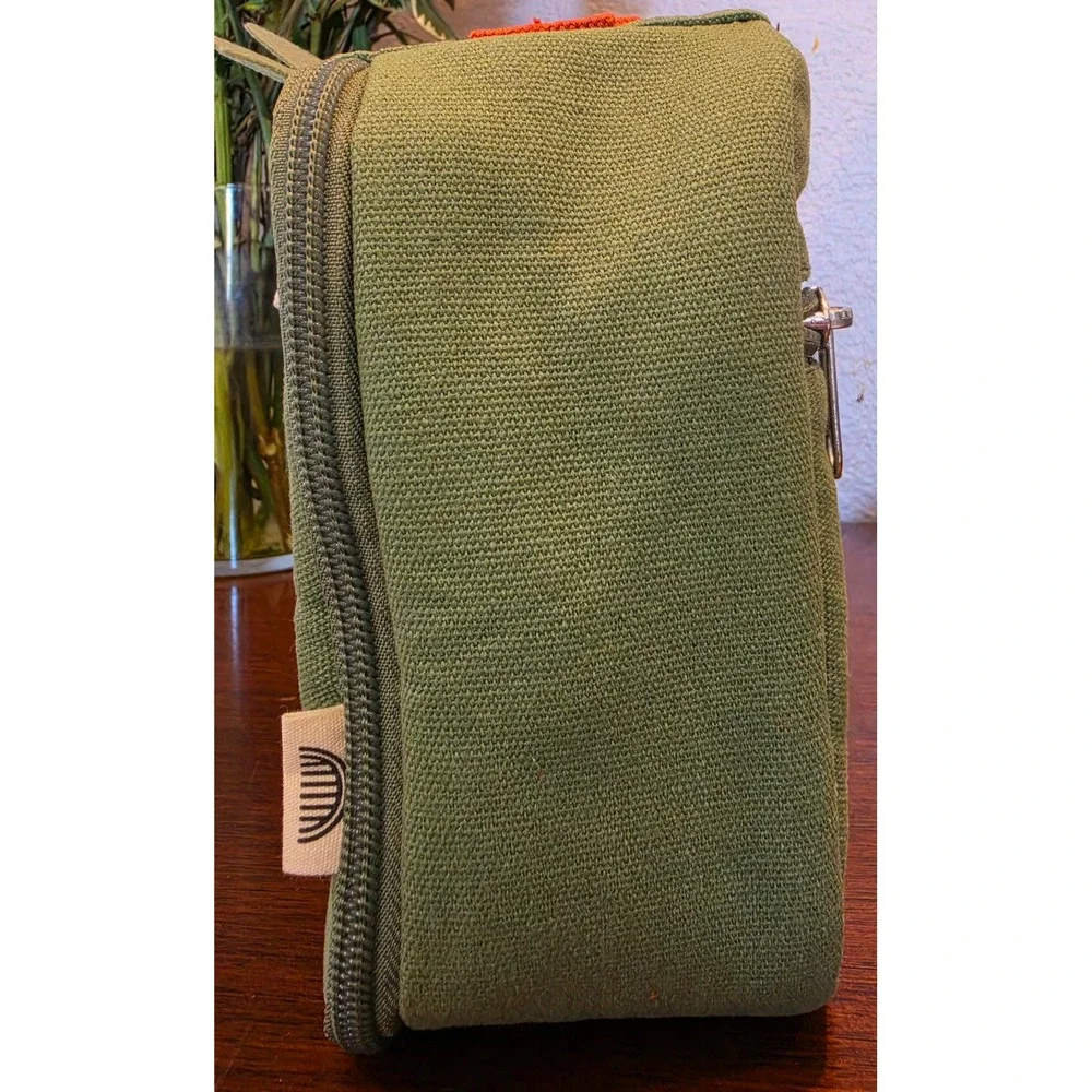 Uninni Triceratops Dinosaur Lunch Bag Insulated Green Canvas Kids Lunch Box NWT